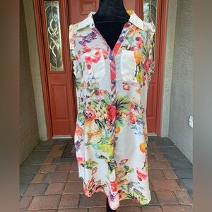 Cyrena Anthropologie Floral Sleeveless Dress